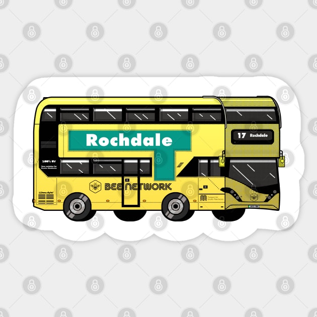 Rochdale Transport for Greater Manchester (TfGM) Bee Network yellow bus Sticker by jimmy-digital